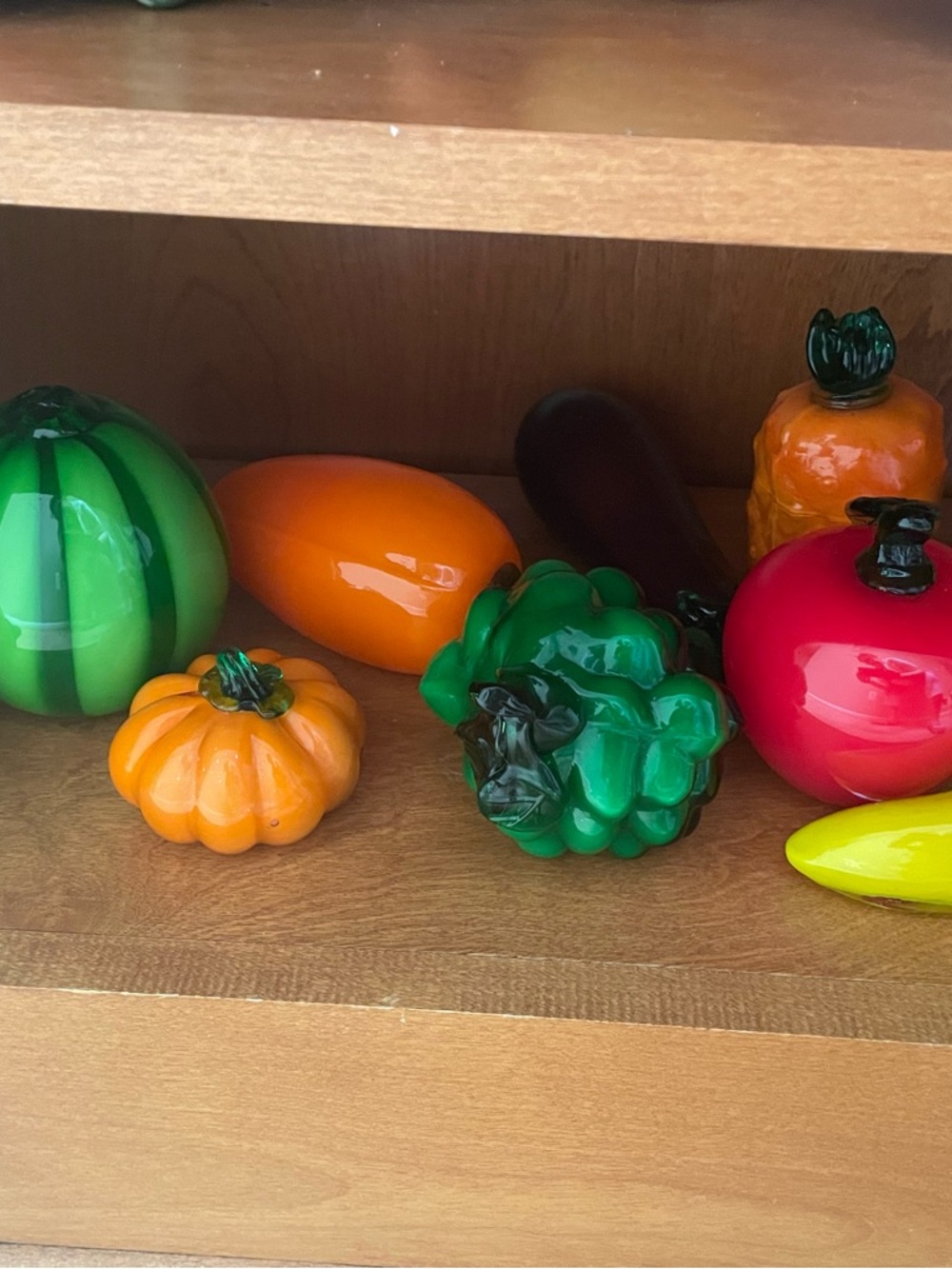 Murano Handblown Glass Fruit & Vegetables in Green, Orange, Red, Yellow